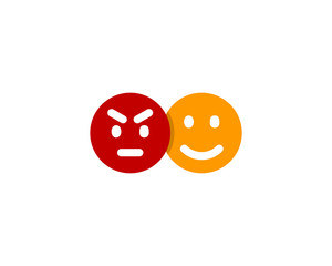 Angry Happy Social Network Icon Logo Design Element