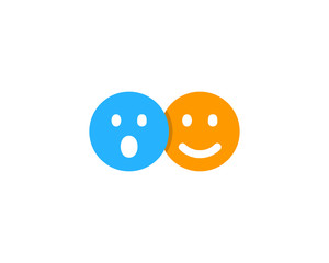 Surprised Happy Social Network Icon Logo Design Element