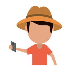 person using cellphone avatar icon image