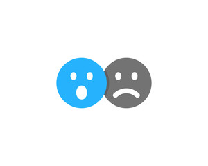 Surprised Sad Social Network Icon Logo Design Element