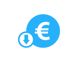 Euro Loss Stock Market Business Icon Logo Design Element