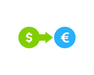 Dollar To Euro Change Stock Market Business Icon Logo Design Element