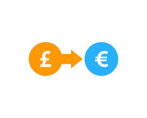 Poundsterling To Euro Change Stock Market Business Icon Logo Design Element
