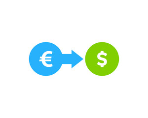 Euro To Dollar Change Stock Market Business Icon Logo Design Element