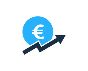 Euro Up Stock Market Business Icon Logo Design Element
