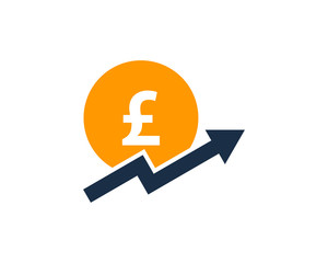 Poundsterling Up Stock Market Business Icon Logo Design Element