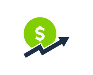 Dollar Up Stock Market Business Icon Logo Design Element