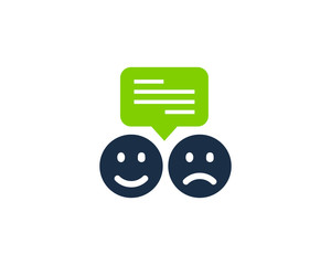 Happy And Sad Review Testimonial Icon Logo Design Element