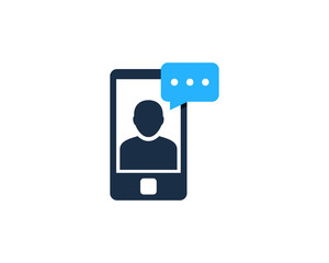People Mobile Feedback Testimonial Icon Logo Design Element