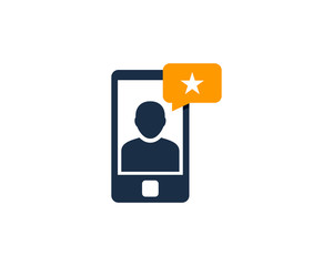 People Mobile Rating Testimonial Icon Logo Design Element