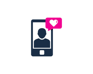People Mobile Love Testimonial Icon Logo Design Element