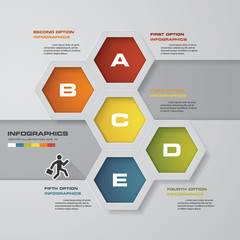 Abstract 5 steps infographics elements.Vector illustration.