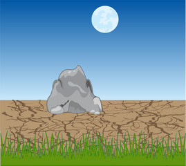 Obraz premium Lifeless desert in the night