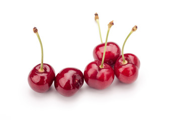 Cherries isolated on white