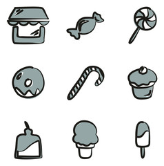 Candy Shop Icons Freehand 2 Color