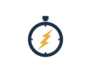 Power Time Icon Logo Design Element