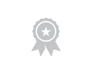 Silver Badge Trophy Icon Logo Design Element