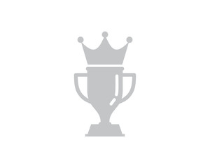 Trophy King Silver Icon Logo Design Element