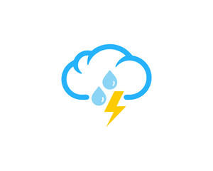 Rain Thunder Weather And Season Icon Logo Design Element