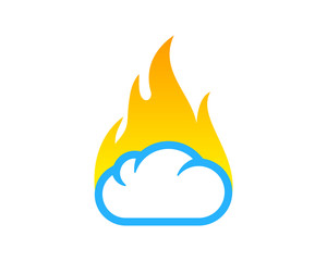 Hot Cloud Icon Logo Design Element