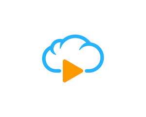 Cloud Video Icon Logo Design Element