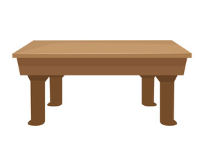 Wooden table isolated illustration on white background