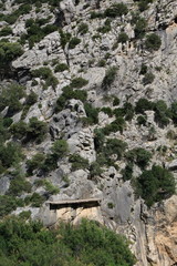 Landscape of the gorges of the Caminito del Rey, in the province of Malaga, Spain