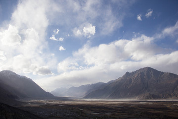 The enormous valley with blue sky