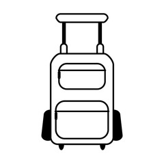 travel suitcase icon image vector illustration design  black and white