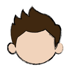 default little face boy cute child vector illustration