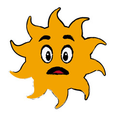 surprised sun cartoon mascot character vector illustration