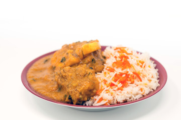 Handmade Indian curry chicken rice