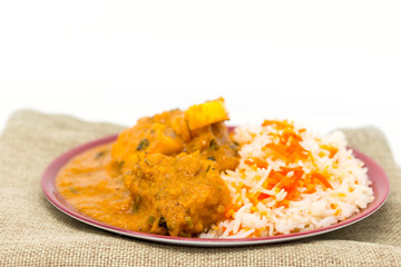 Handmade Indian curry chicken rice
