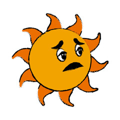 sick sun cartoon mascot character vector illustration