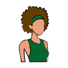 portrait woman young character people vector illustration