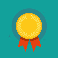 Medal award winner trophy illustration vector flat
