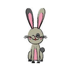 easter rabbit funny decoration animal season vector illustration