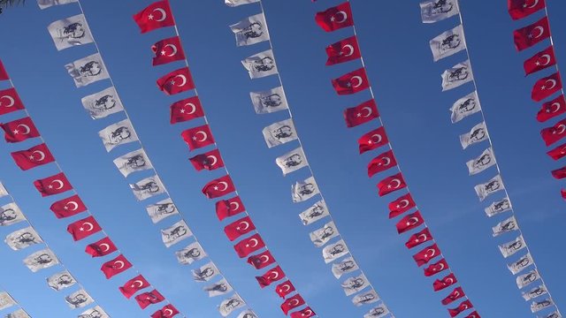 4K Small flags with Ataturk pictures on the wind