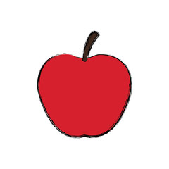 red apple fresh fruit dieting nutrition concept vector illustration