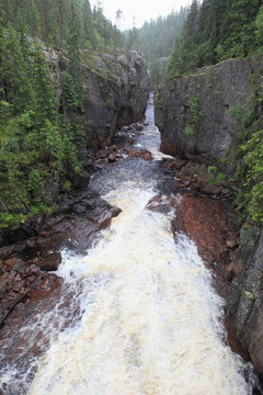 Wasserfall Vattenfall Helvetesfallet in Orsa 