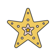 Sea star color icon