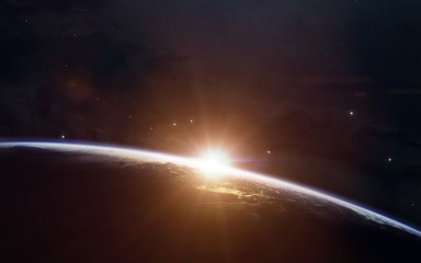 Beauty of Earth sunrise. Science fiction space wallpaper, incredibly beautiful planets, galaxies,...