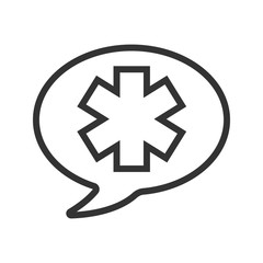 Talk about medicine linear icon