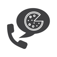 Pizza phone order glyph icon