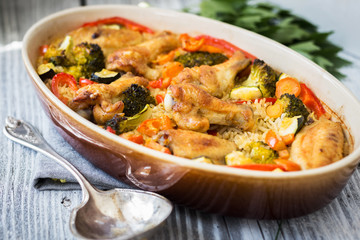 Traditional dish of rice,vegetable and meat-pilaf