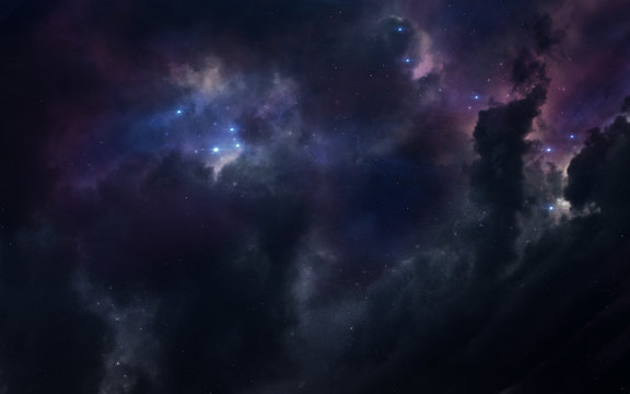 Fototapeta Science fiction space wallpaper, incredibly beautiful planets, galaxies, dark and cold beauty of endless universe. Elements of this image furnished by NASA