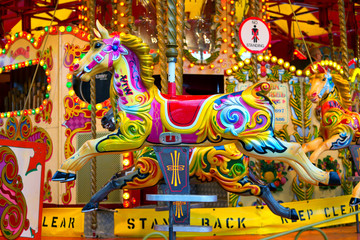 Colorful Horse on Carousel