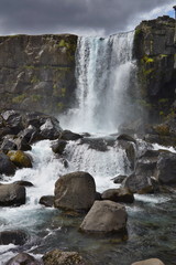 Famous Icelandic waterfall Öxarárfoss in the southern Iceland