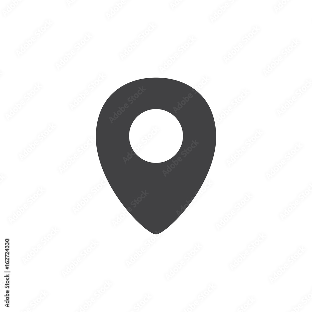 Aufkleber map pointer icon in black on a white background. vector illustration