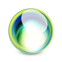Glass sphere, futuristic abstract element